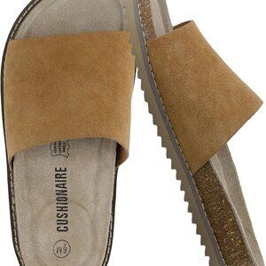 Ritual Suede Slides for Women, Slip On Womens Sandals with Cushioned Footbed and